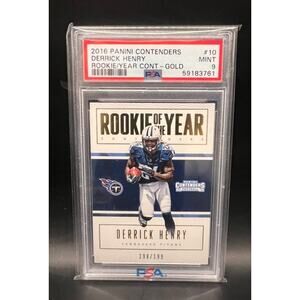 2016 Panini Contenders Derrick Henry PSA 9 Gold 198/199 Tennessee Titans Ravens